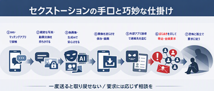 セクストーションの手口と巧妙な仕掛け